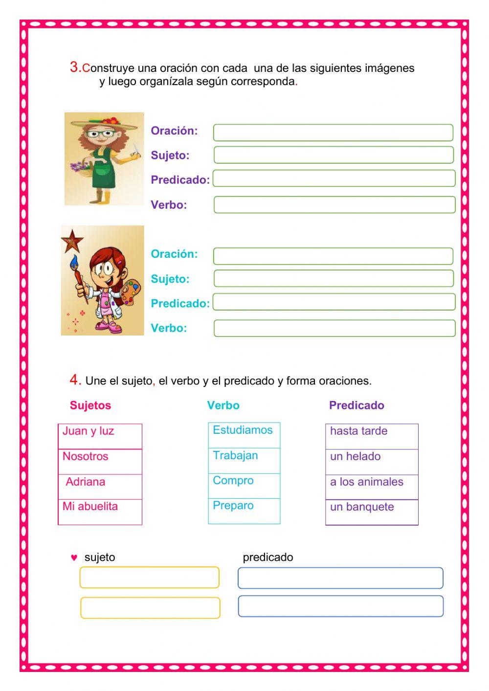 Evaluación de la oracion y sus clases