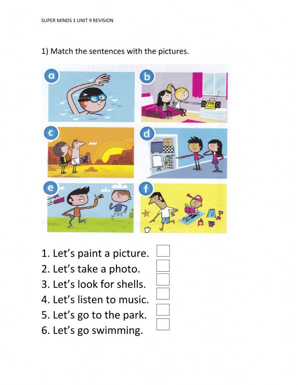 Super Minds 1 unit 9 revision