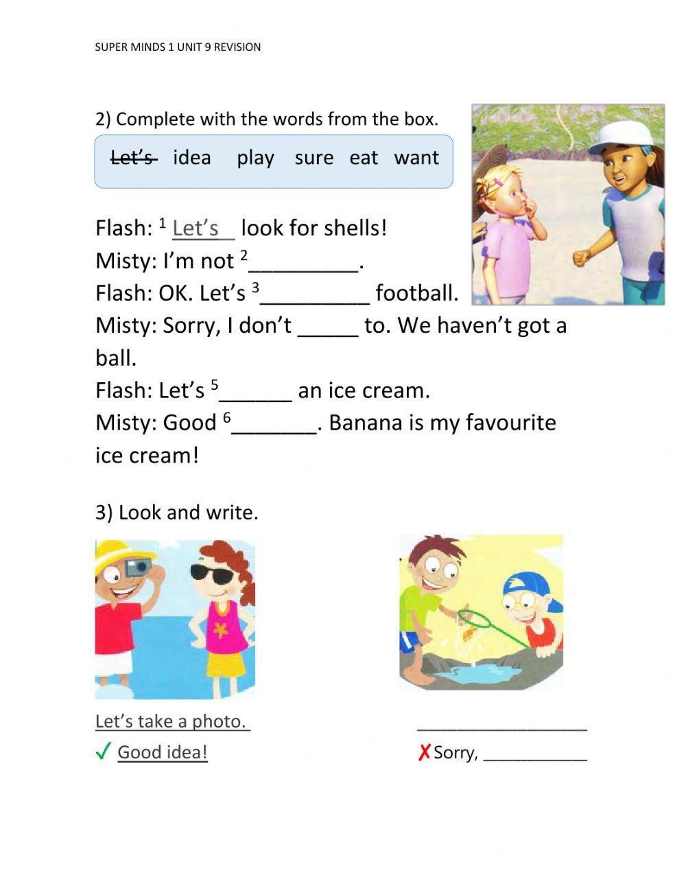 Super Minds 1 unit 9 revision