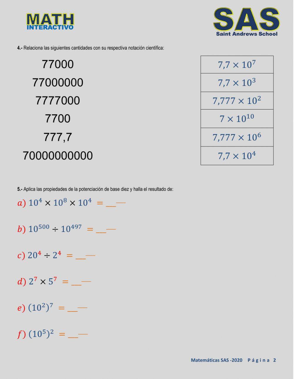Aplicación de potenciacion