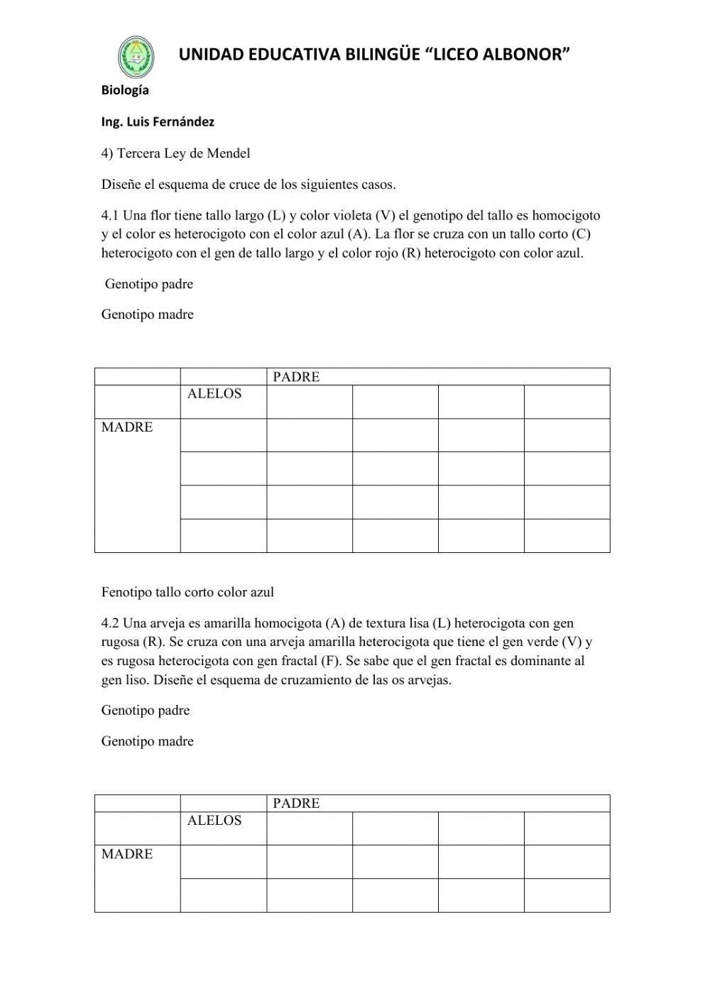 Taller 2 Leyes de Mendel