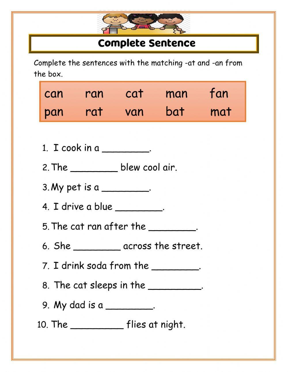 Complete the sentences free online worksheet | Live Worksheets complete-the-sentences-free-online-worksheet-live-worksheets