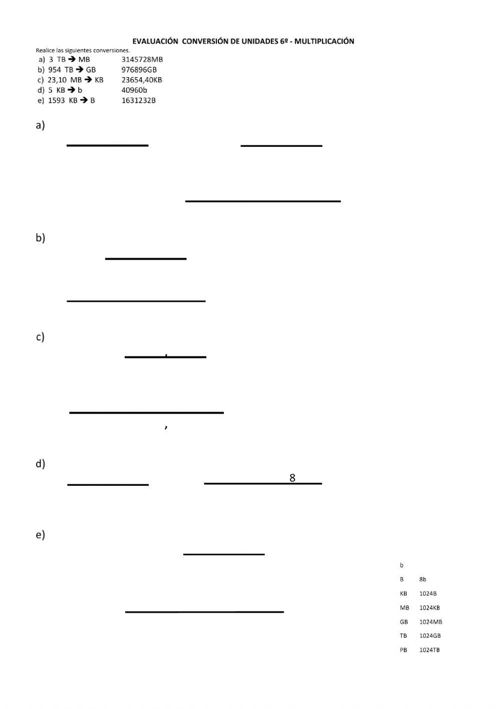 Evaluación Conversión Multiplicación