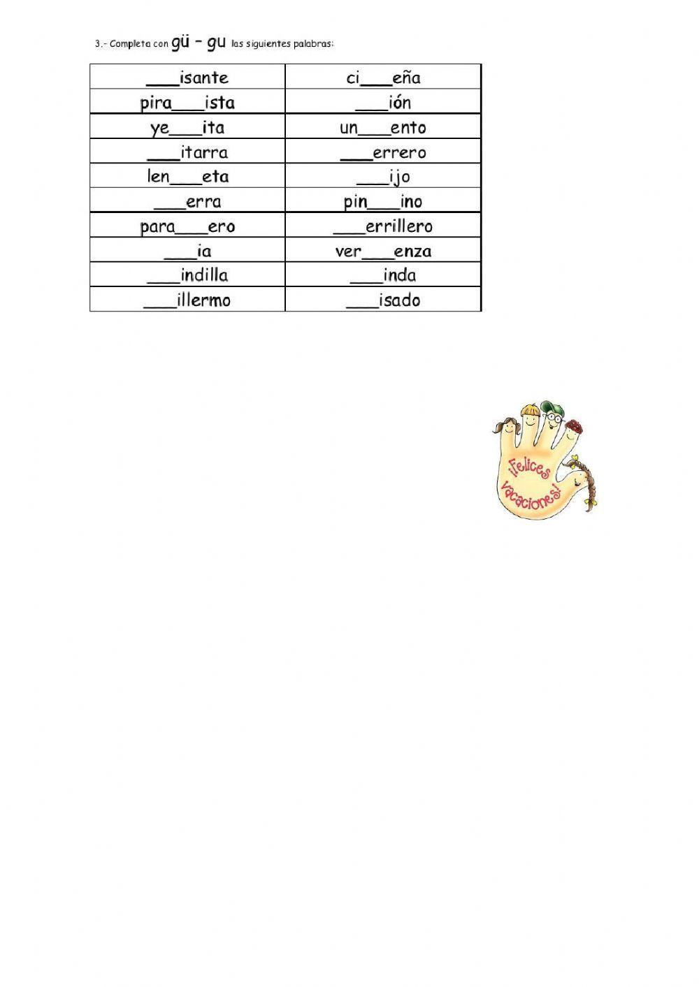 Uso de guión y diéresis