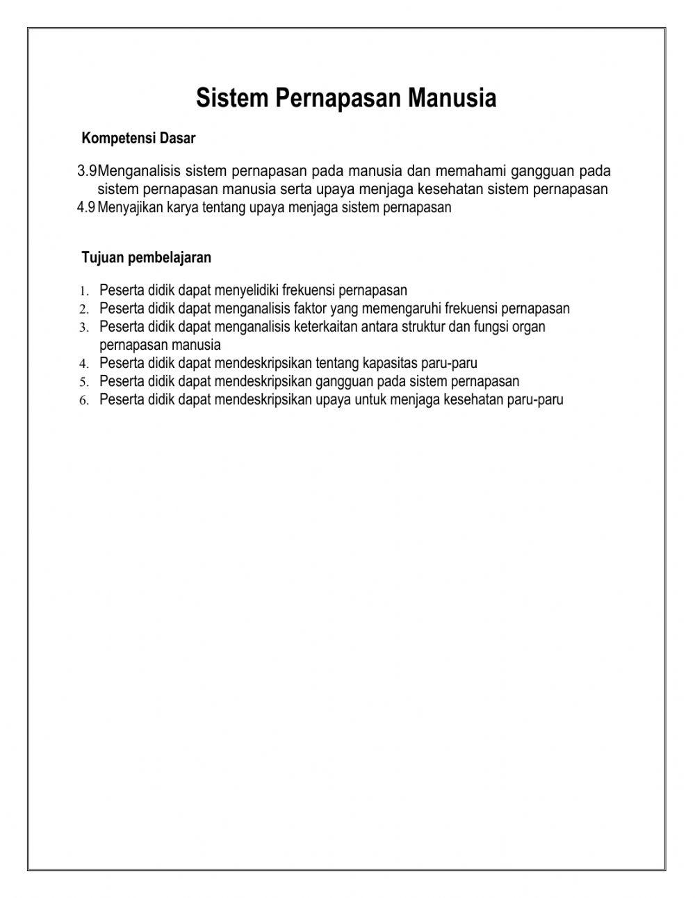 Sistem Pernapasan Manusia