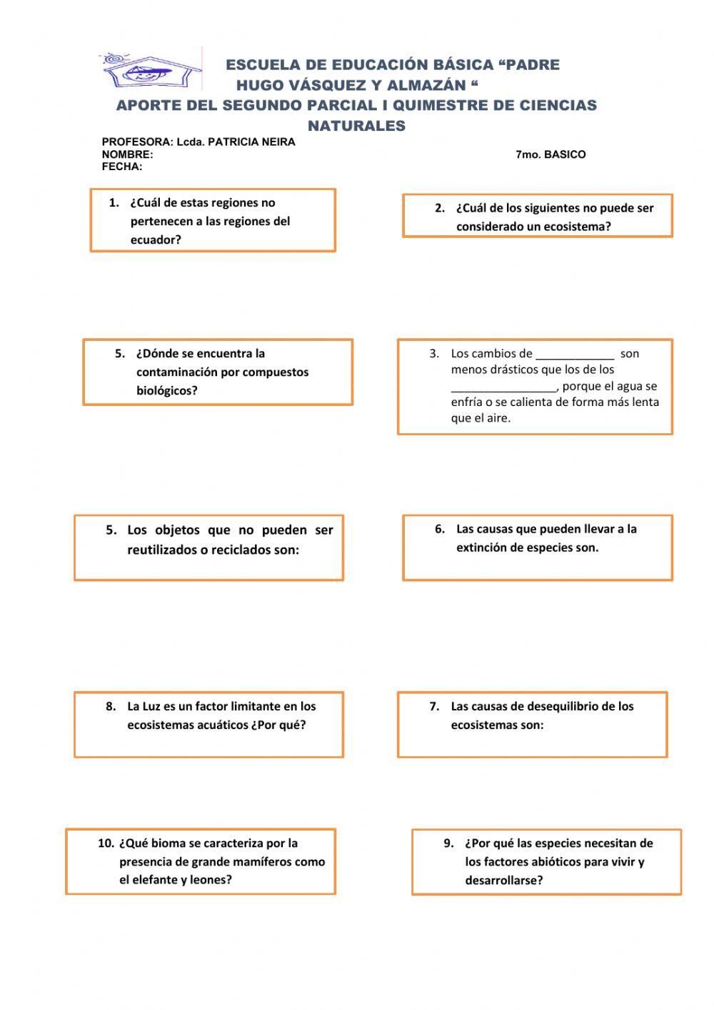 Taller de Ciencias Naturales 7mo.