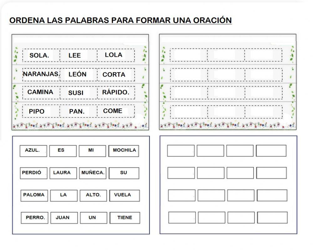 Armamos  oraciones 1º ima
