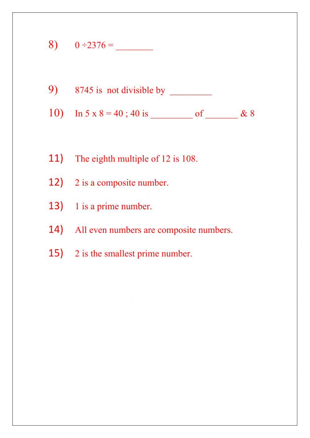 Factors and Multiples