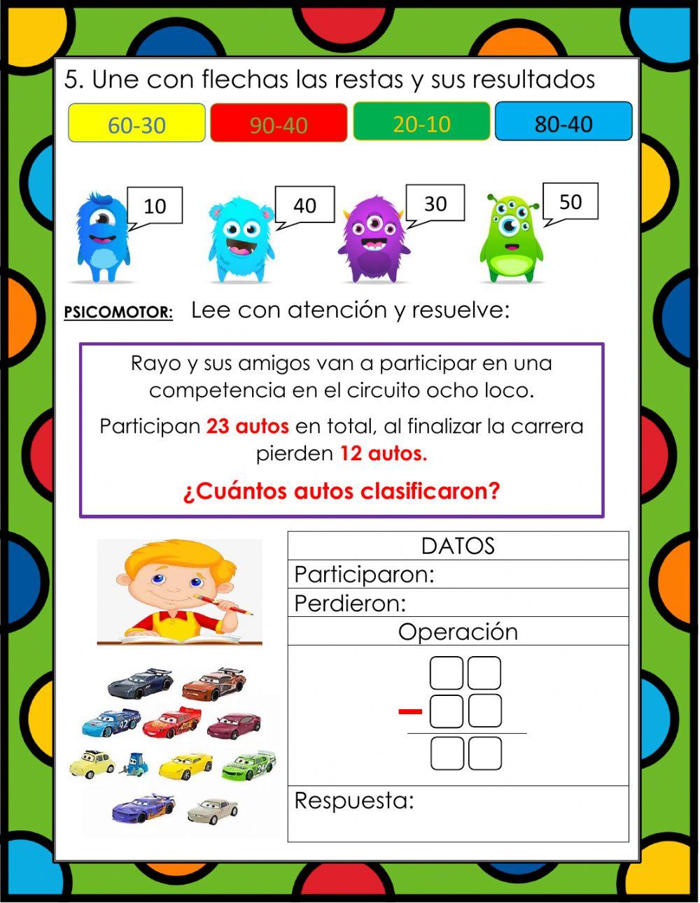 Evaluación matemáticas 1°