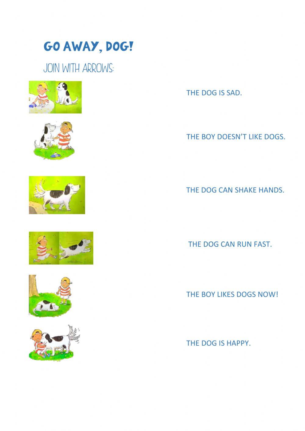 Go away dog worksheet
