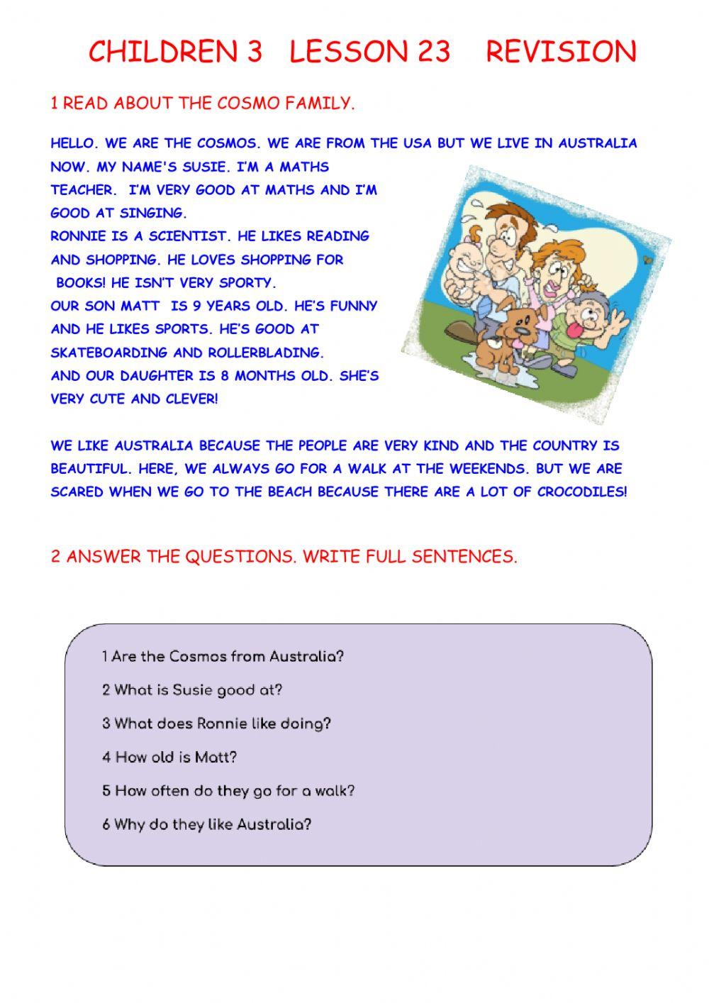 Chidren 3 Liveworksheet Revision Lesson 23