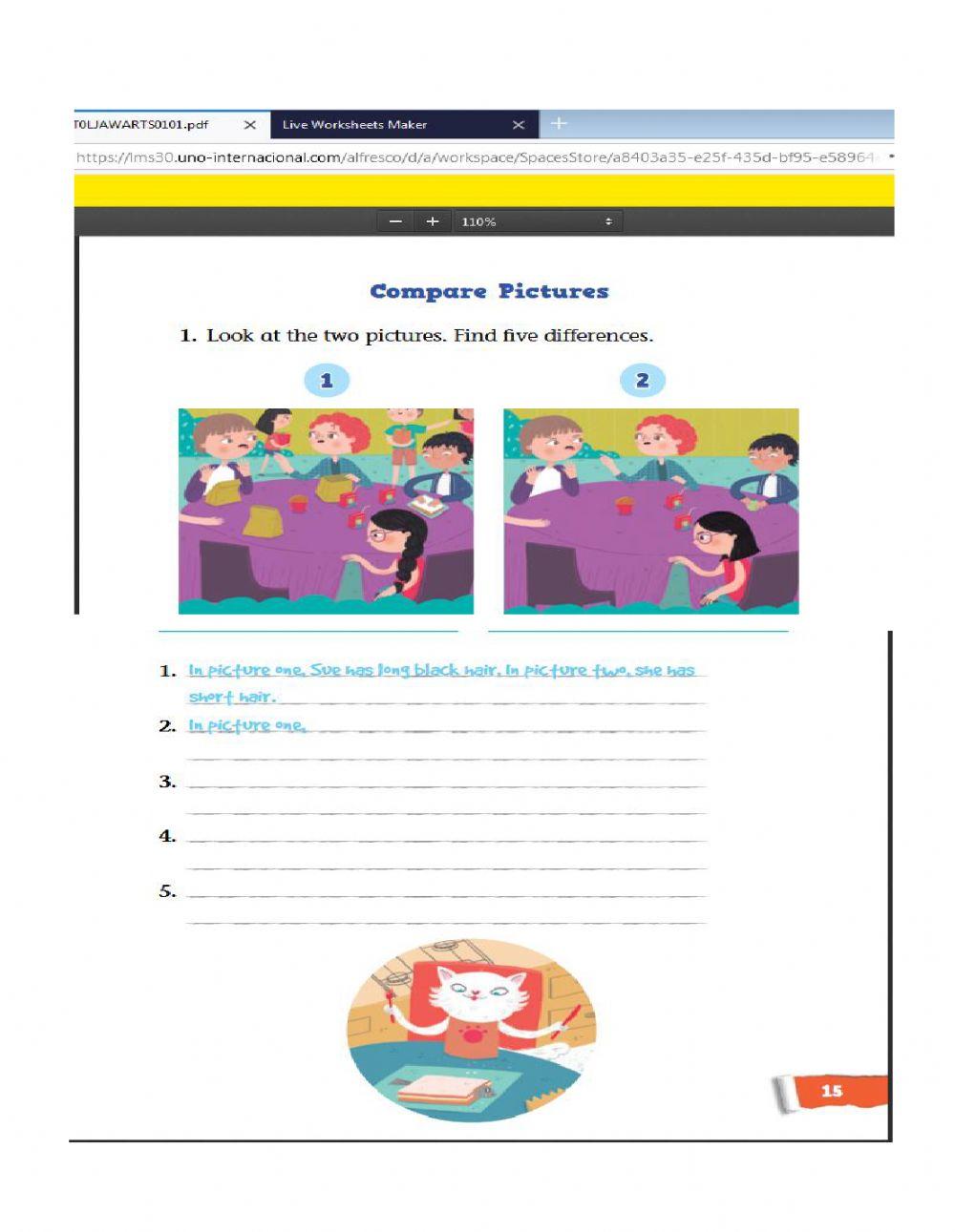 Comparing images worksheet | Live Worksheets