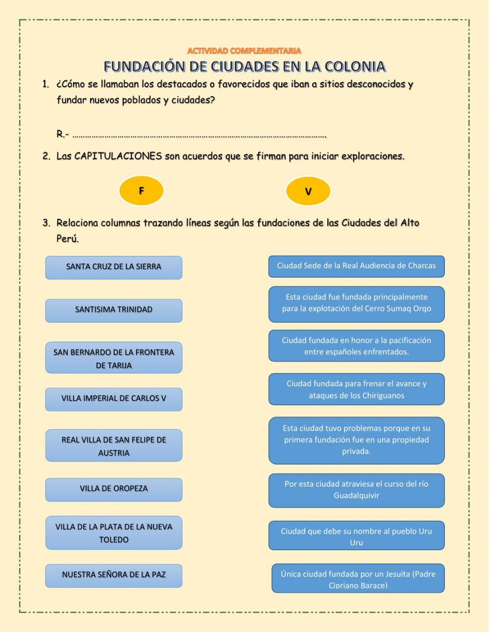 Fundación de las ciudades del alto perú