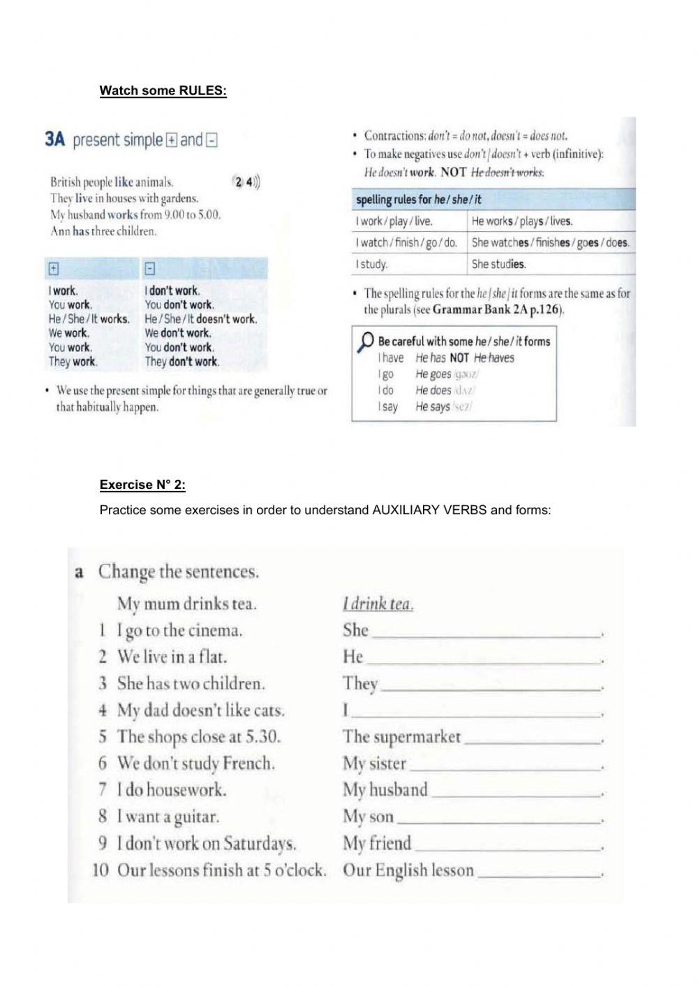 Simple Present - Affirmative and Negative worksheet | Live Worksheets