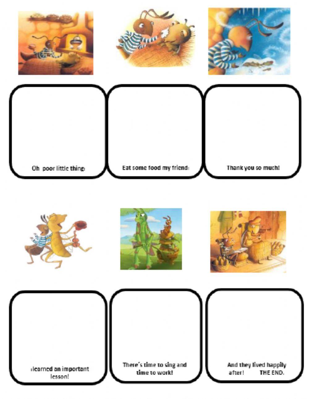 Lazy Grasshopper Story Sequency