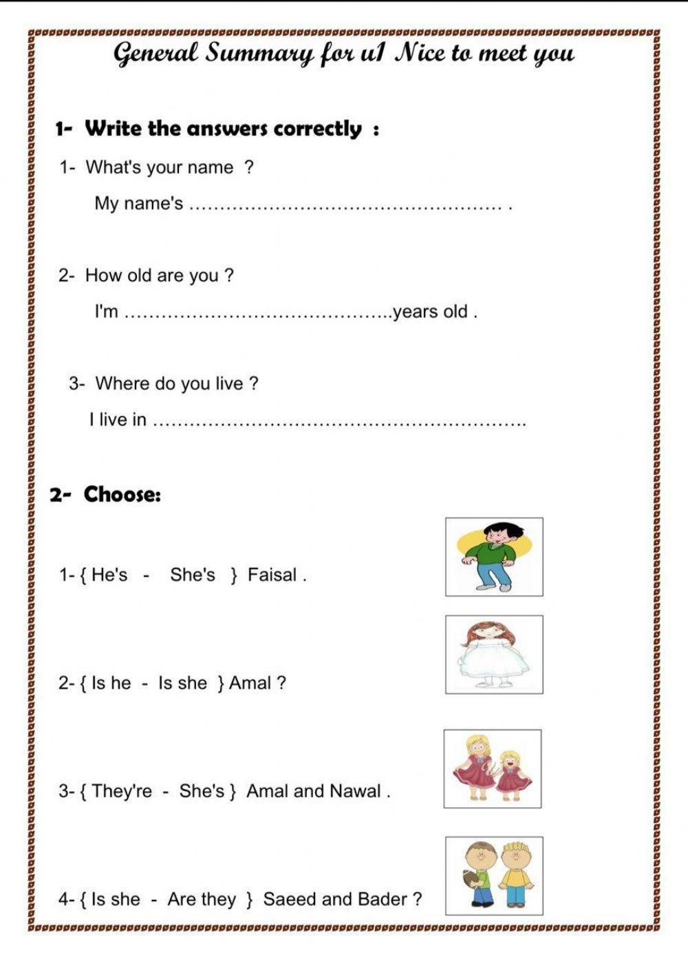 U1  Nice to meet you