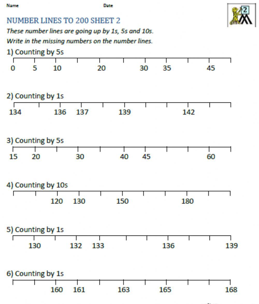 Number line Free Interactive Worksheets 349997