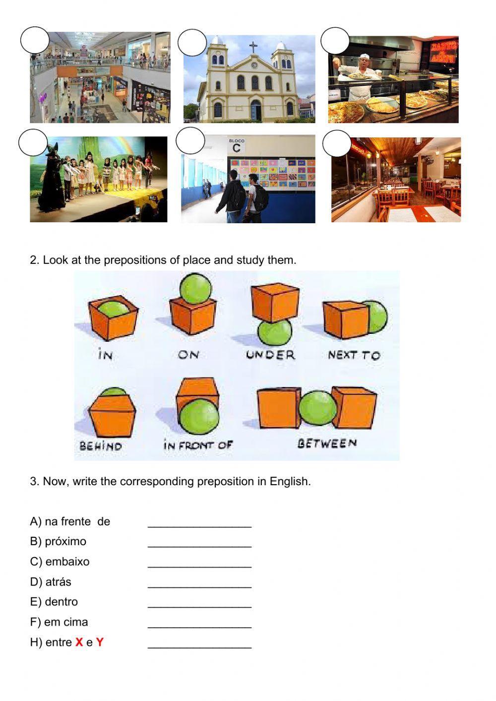 Places in the city and place prepositions