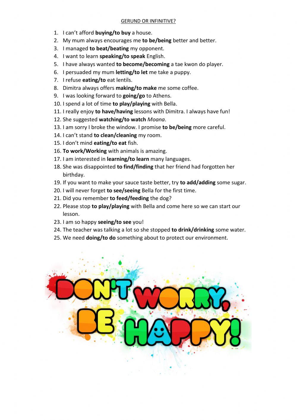 Gerund or Infinitive