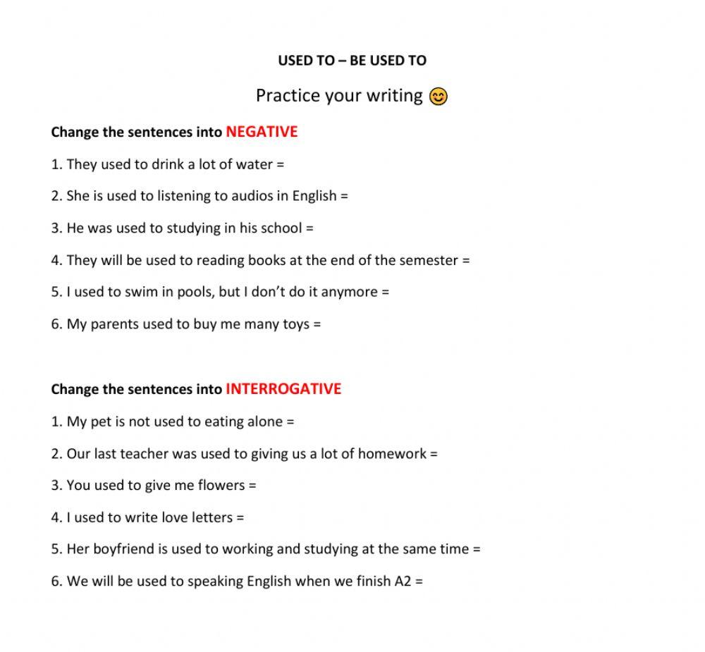 Be used to - used to