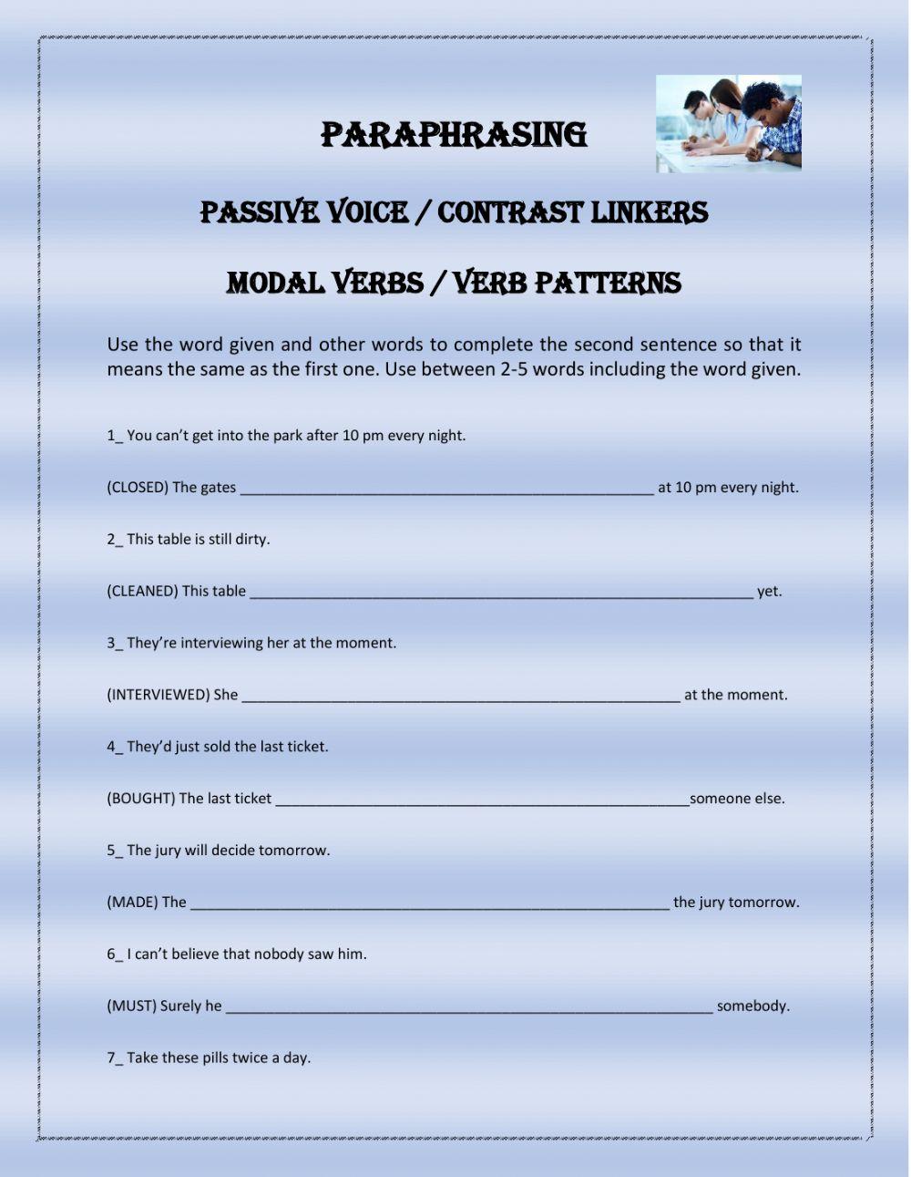 PARAPHRASING 1 FOR FCE