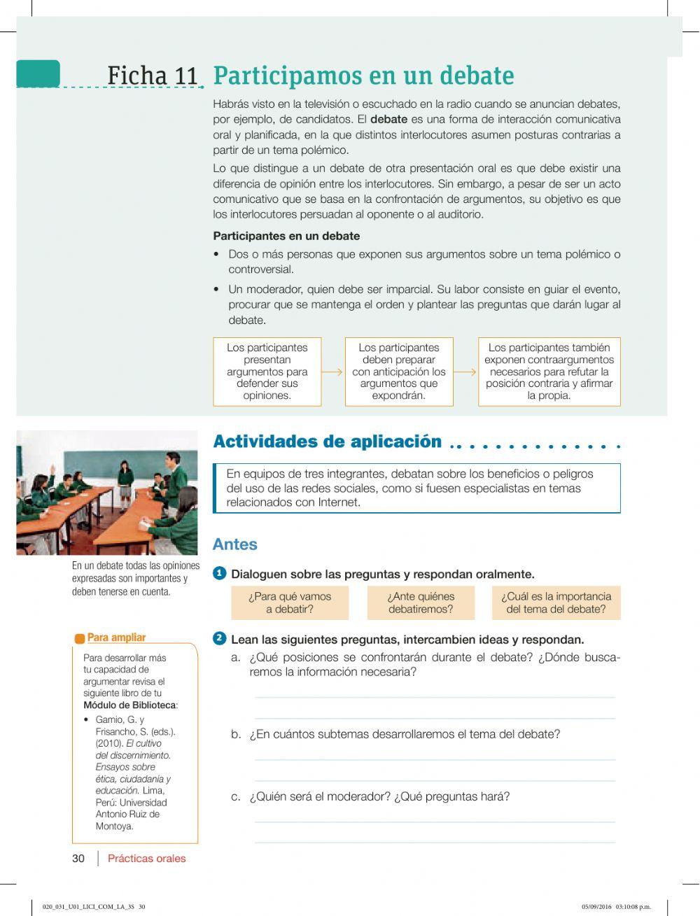 Participamos de un debate