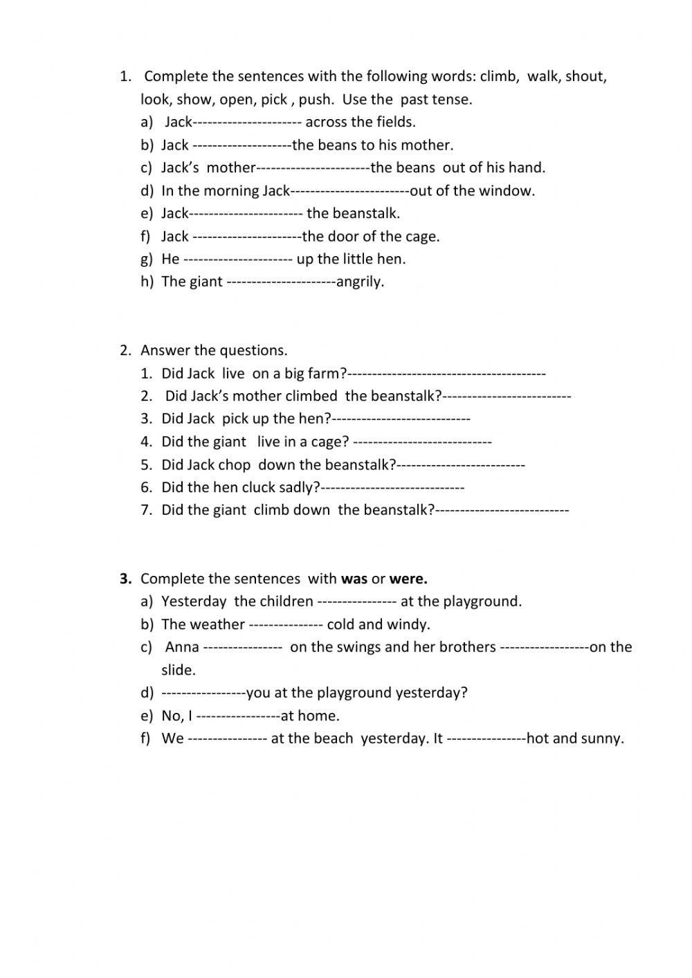 Jack and the beanstalk