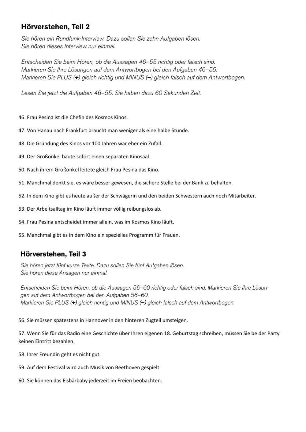 Prüfungsvorbereitung Hörverstehen TELC B2