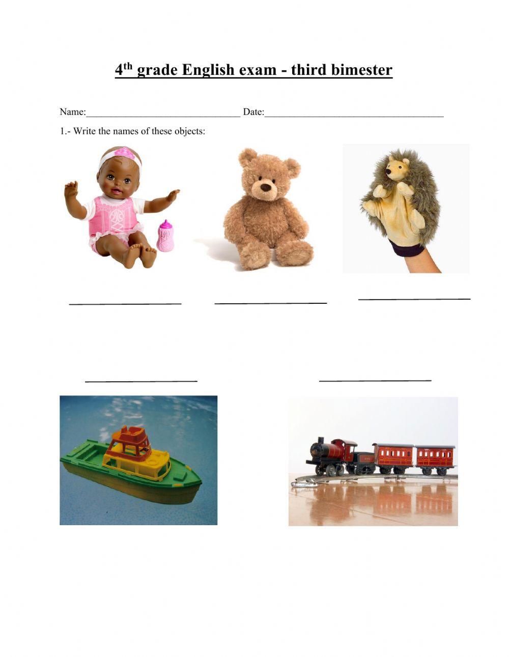 4th grade III bimester exam