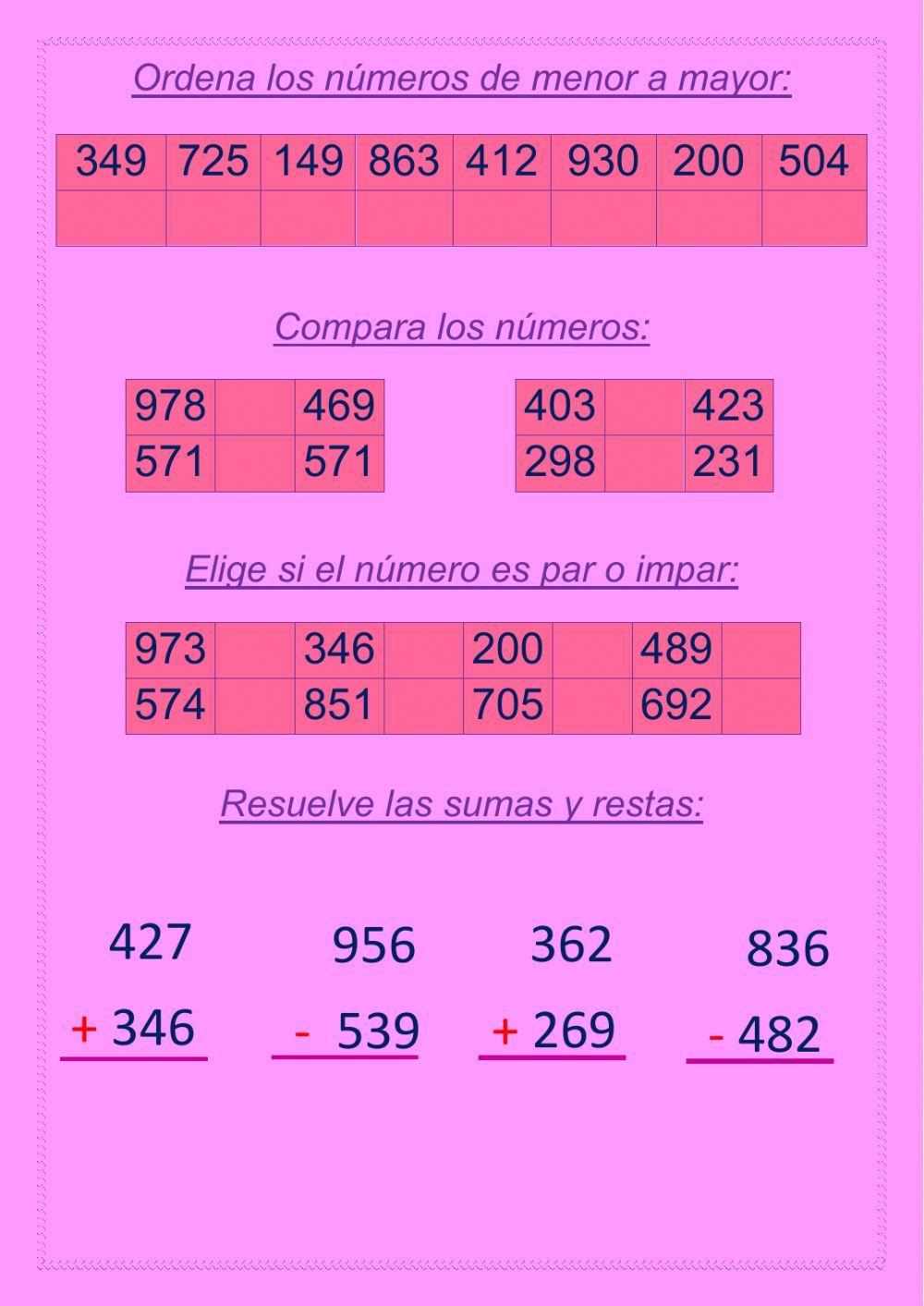 Números de tres cifras 1.