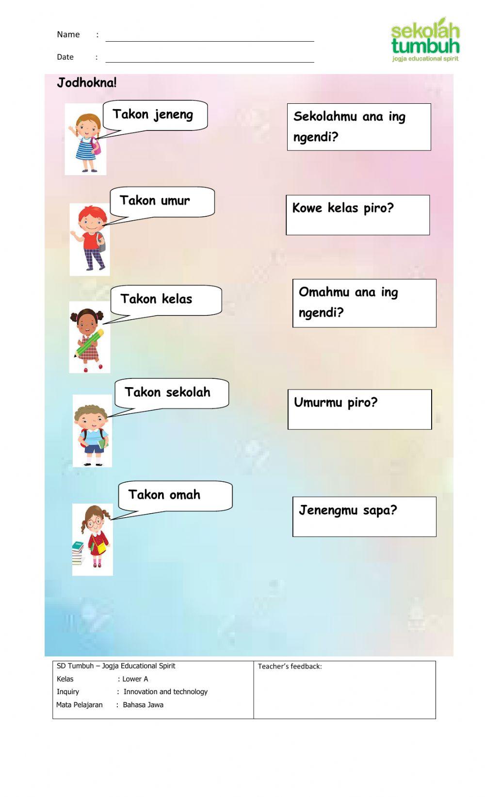 Bahas Jawa-Unggah Ungguh Basa-Kelas 1