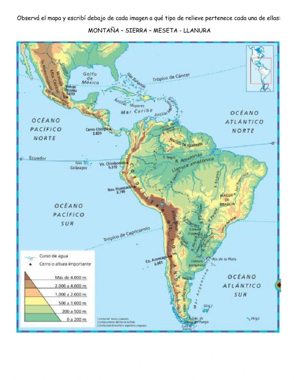 Relieves de américa latina