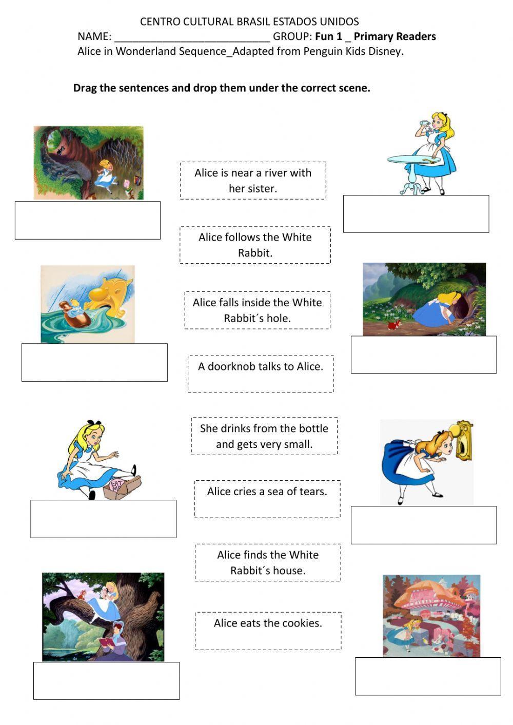 Alice in Wonderland Story Sequence