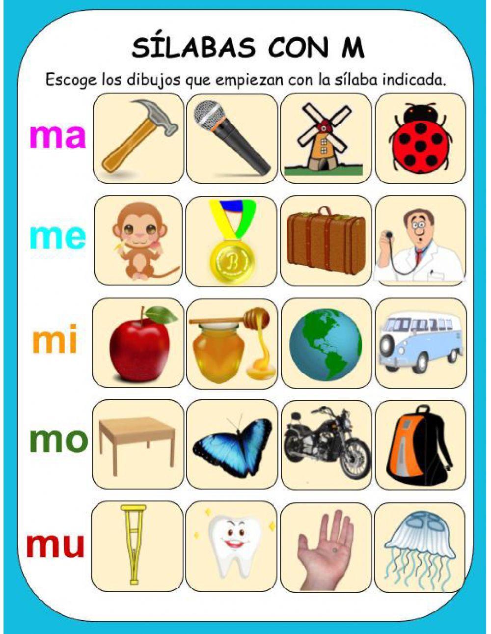 Sílabas con m