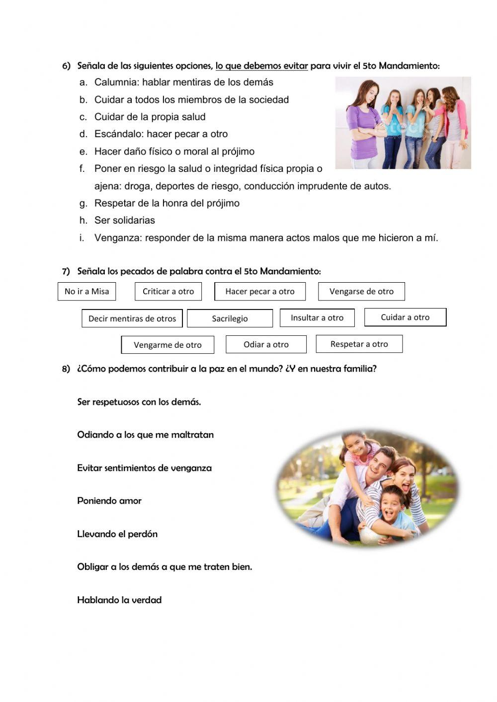 4° y 5° mandamientos