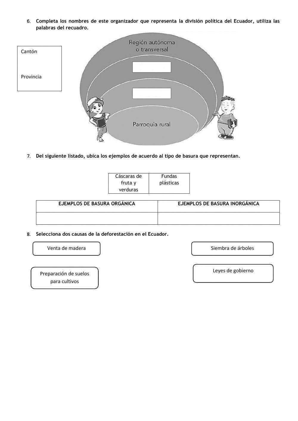 Evaluación diagnóstica Estudios Sociales 6to EGB