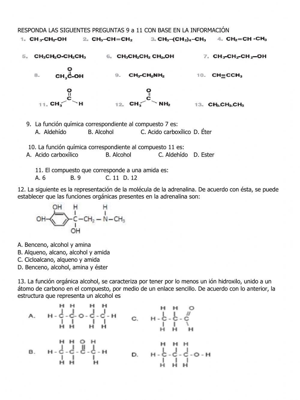 Funciones químicas orgánicas