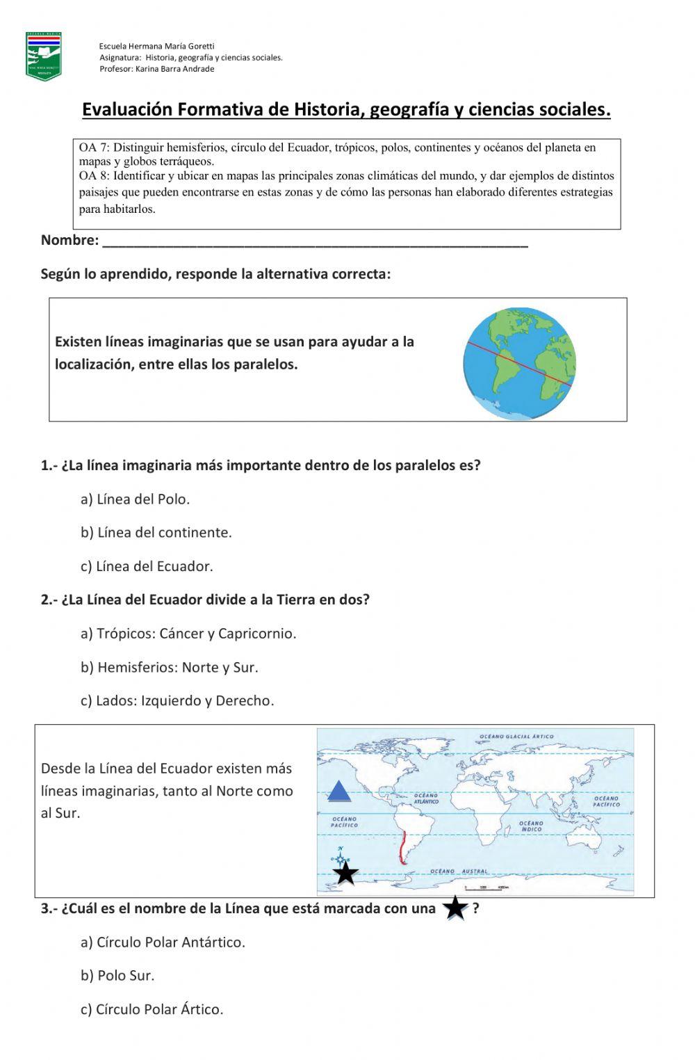 Evaluación Formativa Historia 3° Sept.