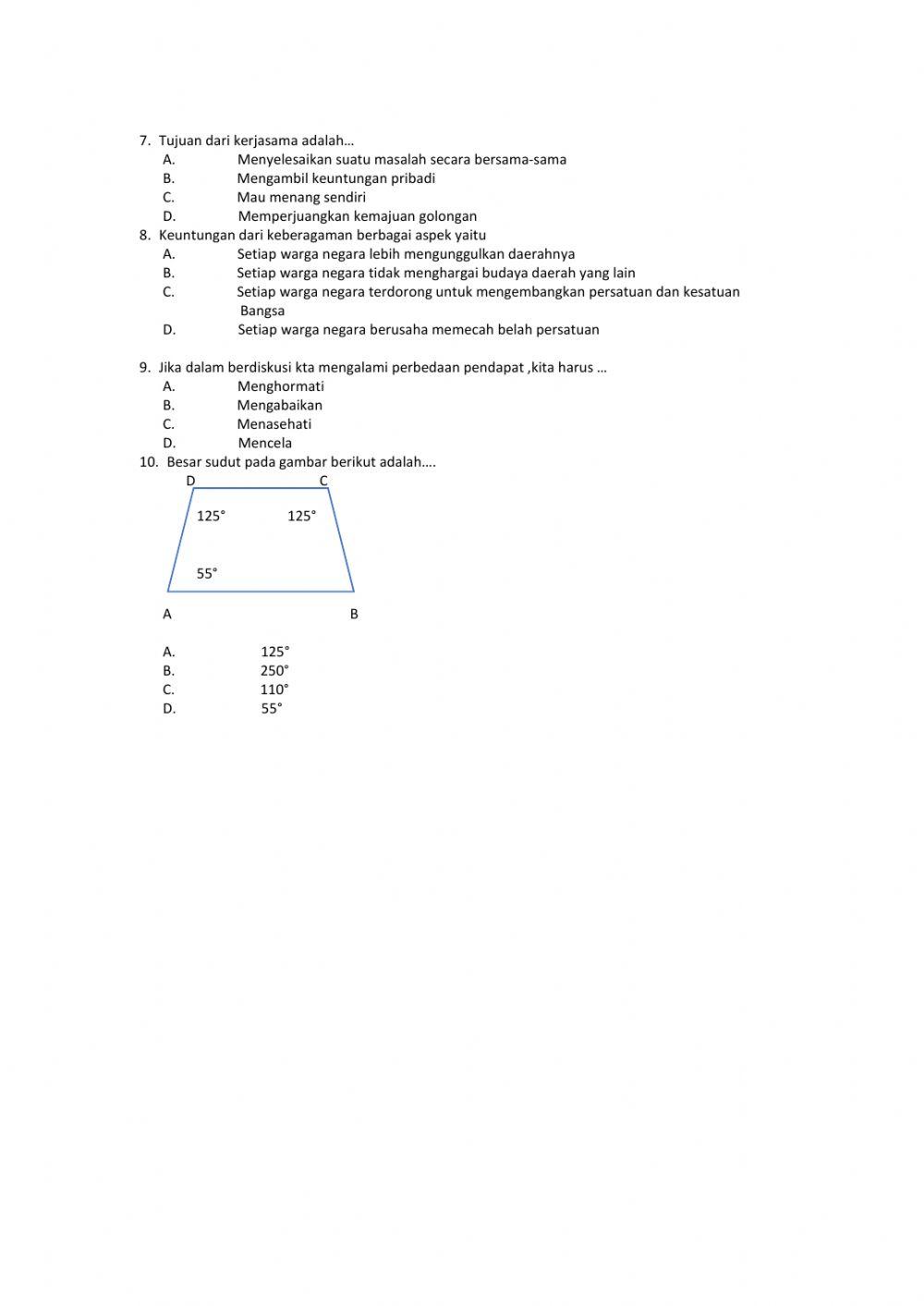 Penilaian Harian Tema 1 subtema3  PB.4