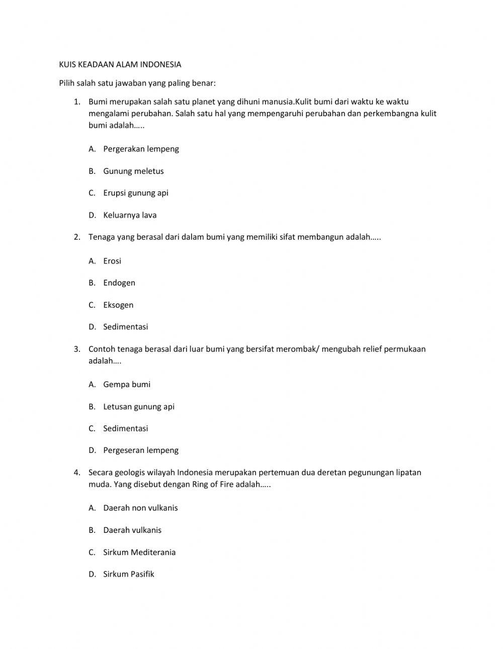 Keadaan alam Indonesia