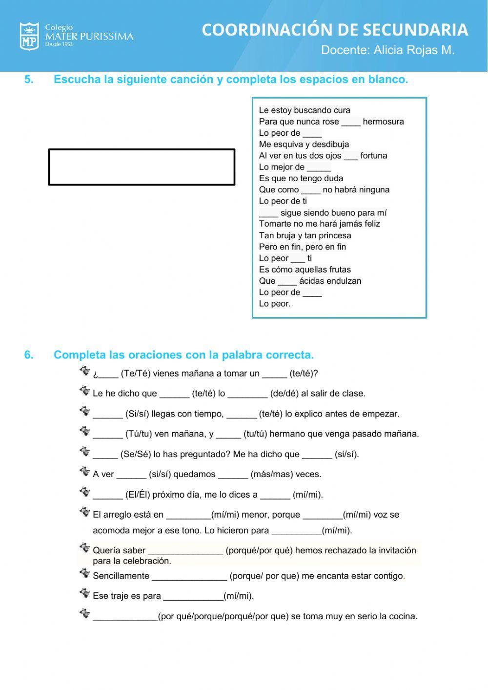 Tildación especial ii