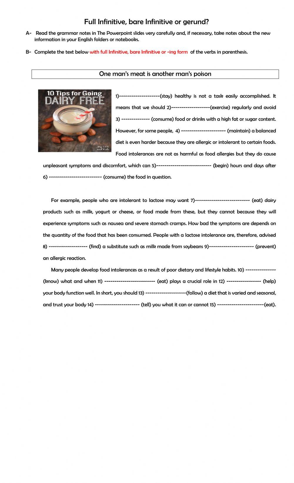 Gerunds and infinitives