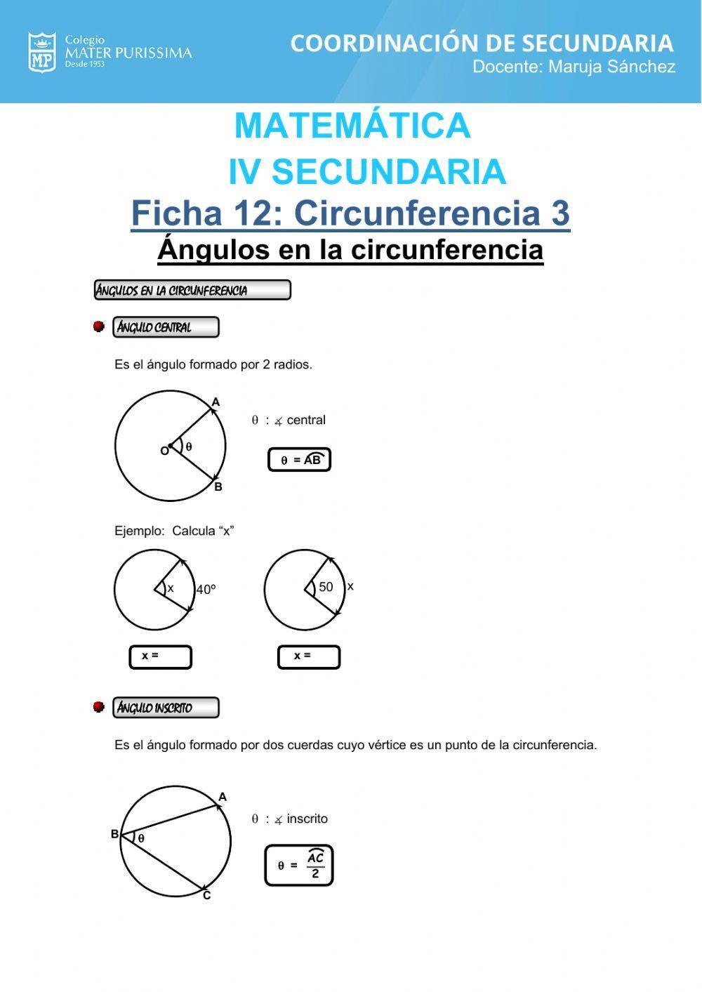 Ángulos en la circunferencia