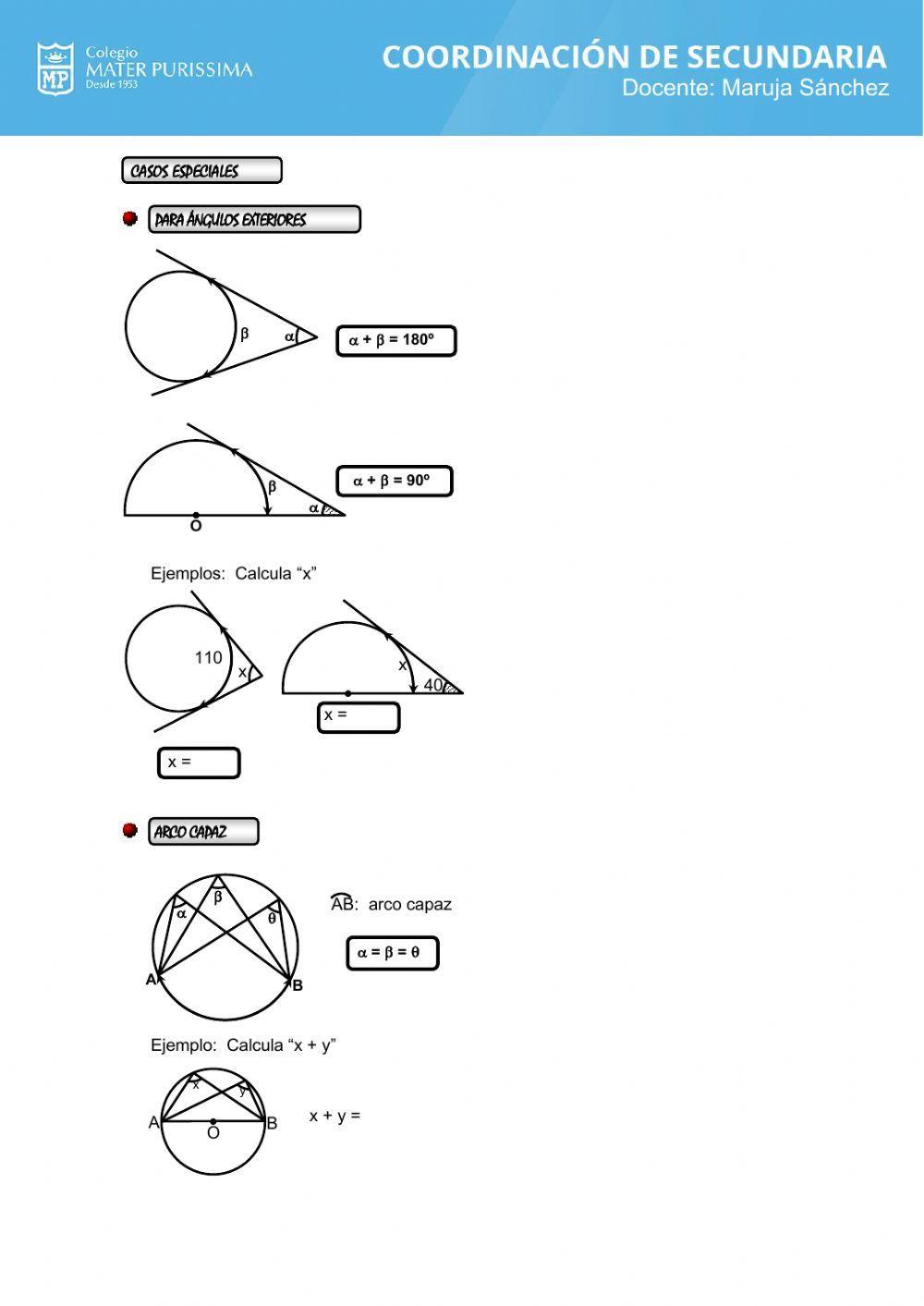Ángulos en la circunferencia