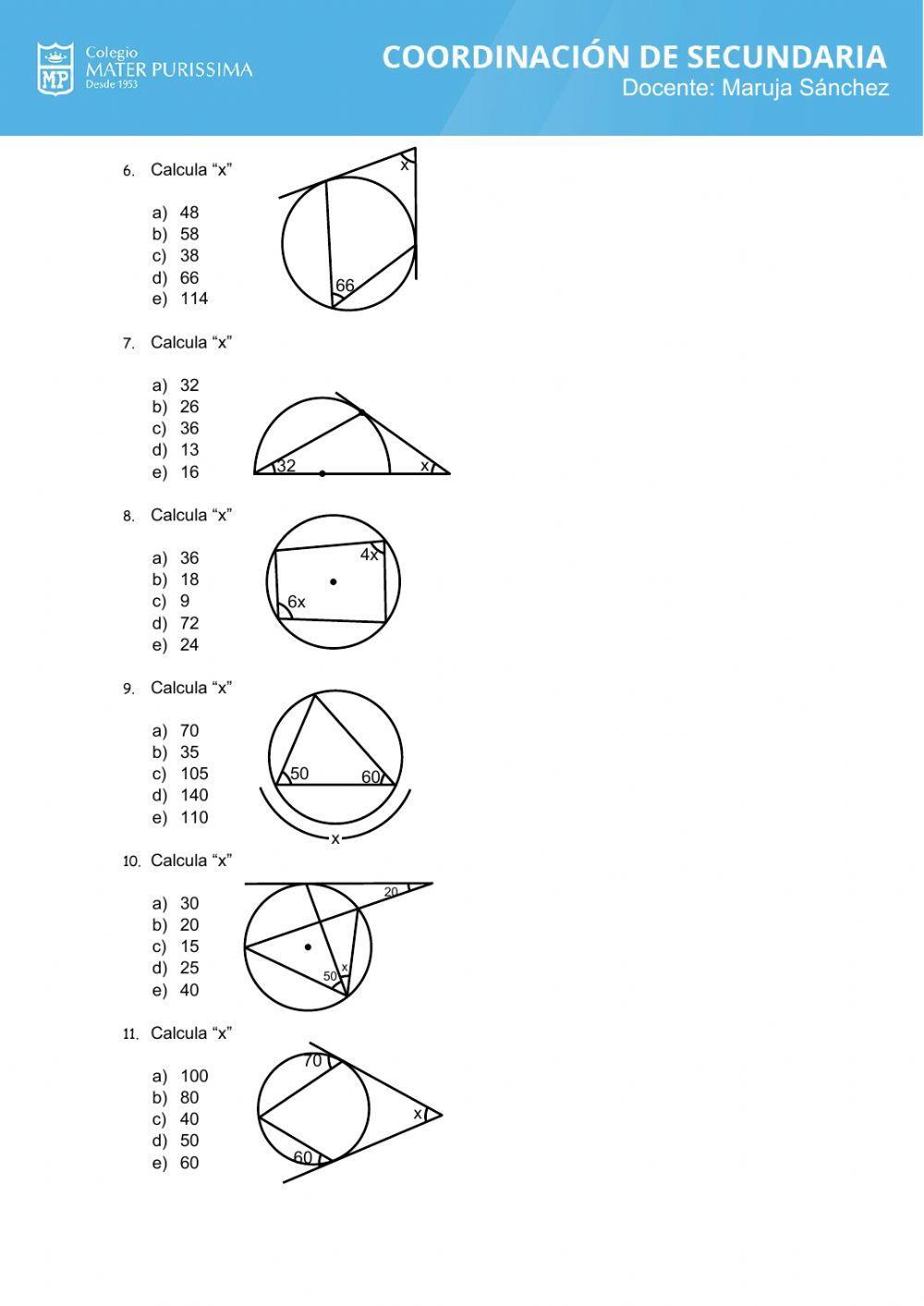 Ángulos en la circunferencia