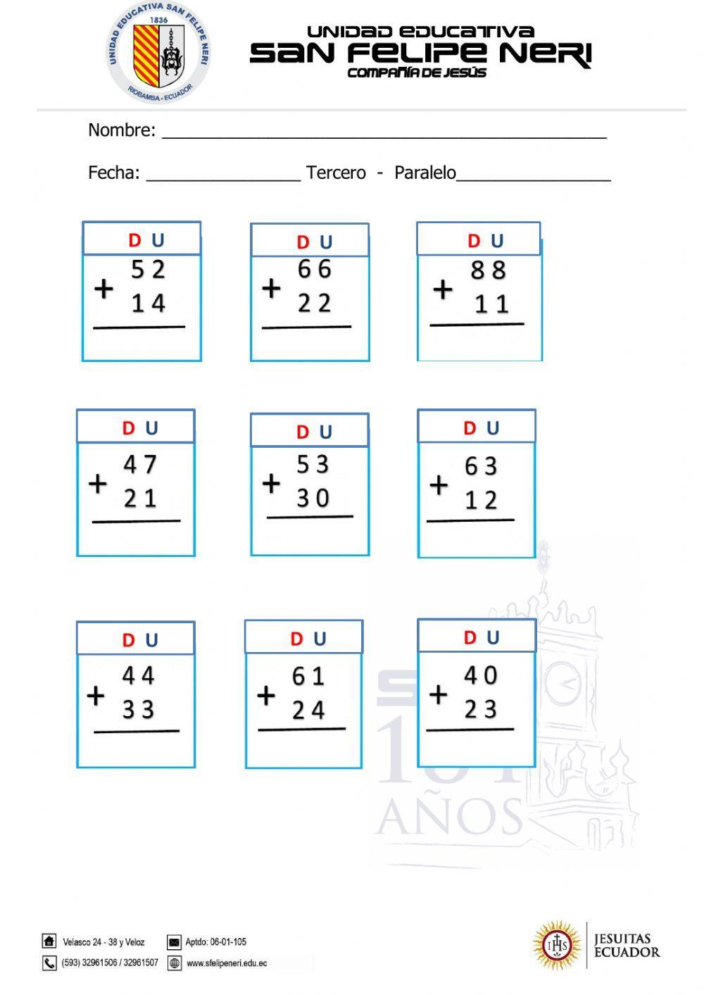 Sumas con dos cifras