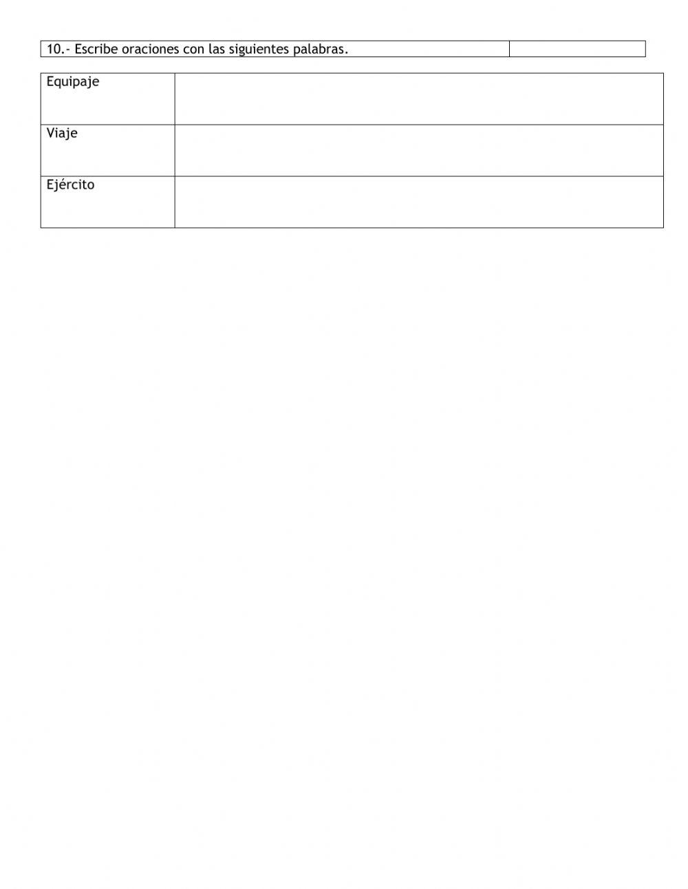 Evaluación diagnóstica Lengua y Literatura 5to EGB
