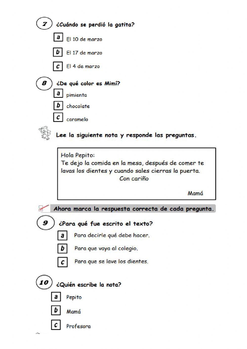 Comprensión de textos - ECE