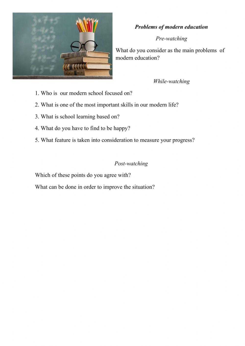 Problems in modern education