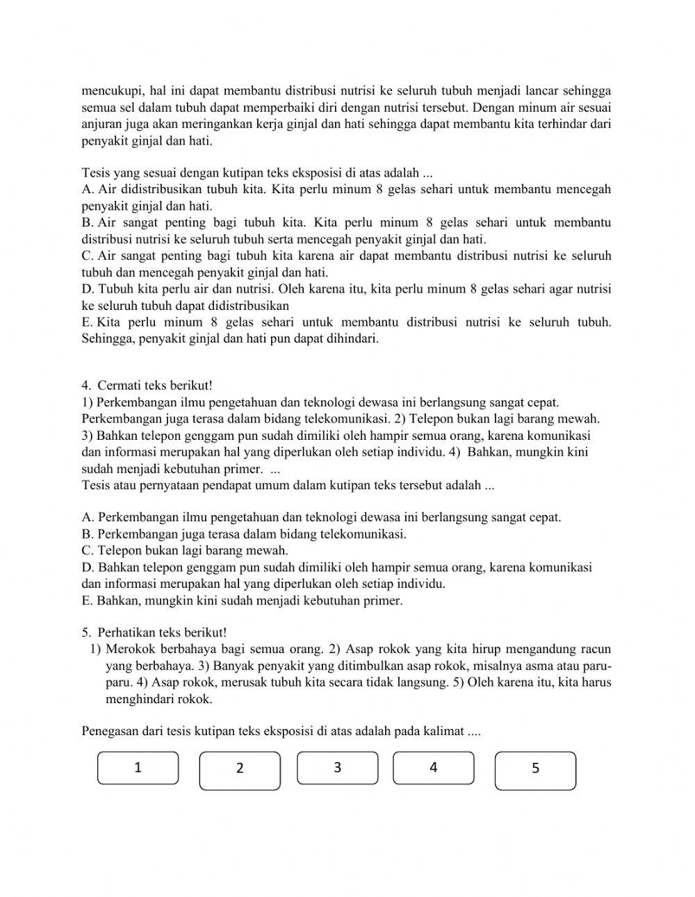 Struktur Teks Eksposisi